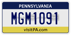 MGM1091 license plate in Pennsylvania