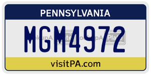 MGM4972 license plate in Pennsylvania