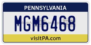 MGM6468 license plate in Pennsylvania