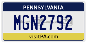 MGN2792  license plate in PA