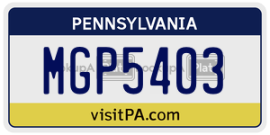 MGP5403  license plate in PA