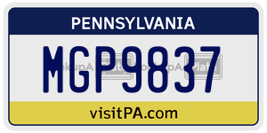 MGP9837  license plate in PA