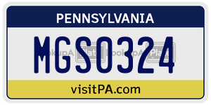 MGS0324  license plate in PA