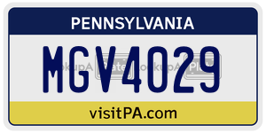 MGV4029 license plate in Pennsylvania