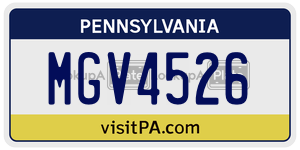 MGV4526  license plate in PA