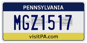 MGZ1517 license plate in Pennsylvania