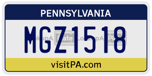 MGZ1518 license plate in Pennsylvania