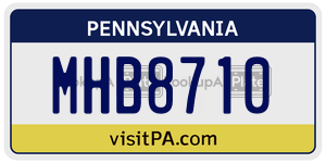 MHB8710  license plate in PA
