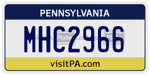 MHC2966 license plate in Pennsylvania