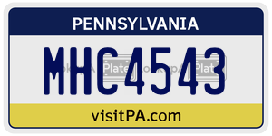 MHC4543 license plate in Pennsylvania