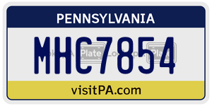 MHC7854  license plate in PA