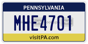 MHE4701  license plate in PA