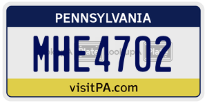 MHE4702  license plate in PA