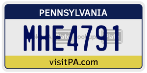MHE4791  license plate in PA