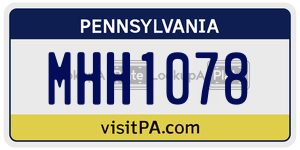 MHH1078  license plate in PA