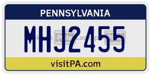 MHJ2455  license plate in PA