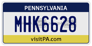 MHK6628  license plate in PA