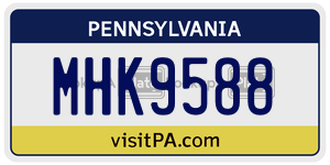 MHK9588 license plate in Pennsylvania