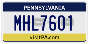 MHL7601  license plate in PA
