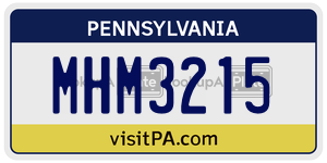 MHM3215 license plate in Pennsylvania