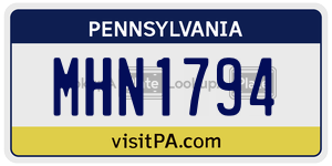 MHN1794  license plate in PA