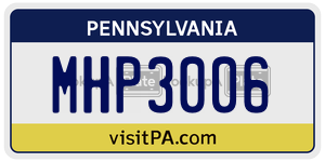 MHP3006 license plate in Pennsylvania