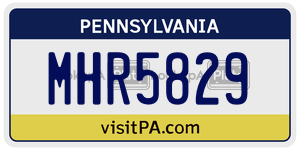 MHR5829 license plate in Pennsylvania