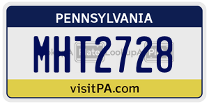 MHT2728  license plate in PA
