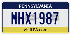 MHX1987  license plate in PA