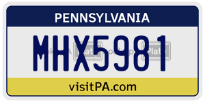 MHX5981 license plate in Pennsylvania