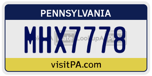 MHX7778 license plate in Pennsylvania