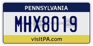 MHX8019 license plate in Pennsylvania