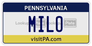 MILO  license plate in PA