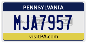 MJA7957  license plate in PA