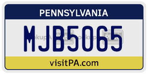 MJB5065 license plate in Pennsylvania