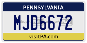 MJD6672 license plate in Pennsylvania