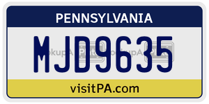 MJD9635 license plate in Pennsylvania
