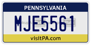 MJE5561  license plate in PA