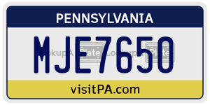 MJE7650  license plate in PA