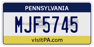 MJF5745 license plate in Pennsylvania