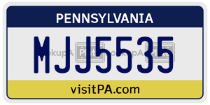 MJJ5535  license plate in PA