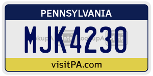MJK4230  license plate in PA