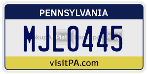 MJL0445 license plate in Pennsylvania