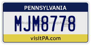 MJM8778 license plate in Pennsylvania