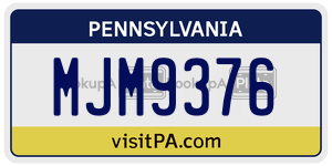 MJM9376 license plate in Pennsylvania