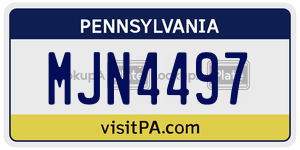 MJN4497 license plate in Pennsylvania
