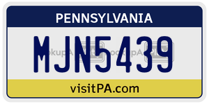 MJN5439  license plate in PA