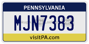 MJN7383  license plate in PA