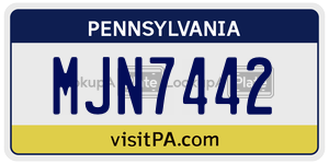 MJN7442  license plate in PA