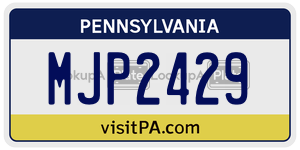 MJP2429  license plate in PA